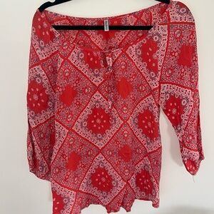 Vintage Paisley Bandana Print  Shirt